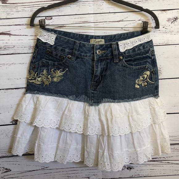 western denim skirt